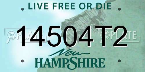 14504T2 New Hampshire License Plate