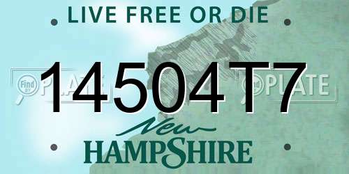 14504T7 New Hampshire License Plate
