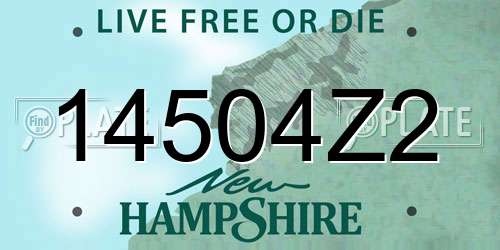 14504Z2 New Hampshire License Plate