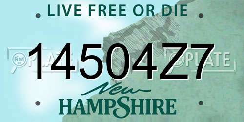 14504Z7 New Hampshire License Plate
