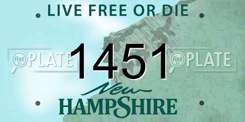 1451 New Hampshire License Plate