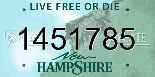 1451785 New Hampshire License Plate