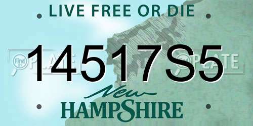 14517S5 New Hampshire License Plate