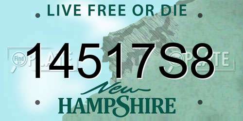 14517S8 New Hampshire License Plate