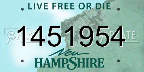 1451954 New Hampshire License Plate