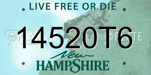 14520T6 New Hampshire License Plate