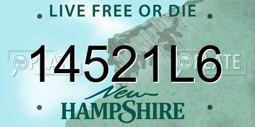 14521L6 New Hampshire License Plate