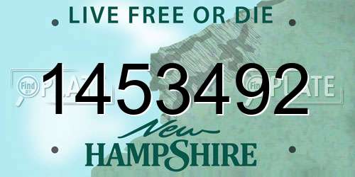 1453492 New Hampshire License Plate
