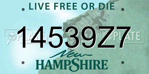 14539Z7 New Hampshire License Plate