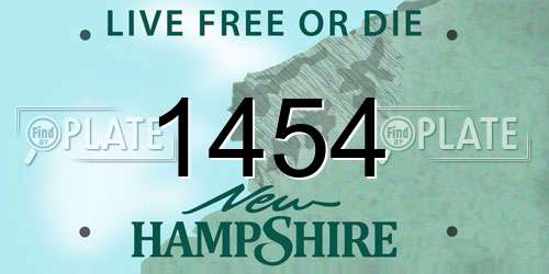1454 New Hampshire License Plate