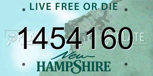 1454160 New Hampshire License Plate