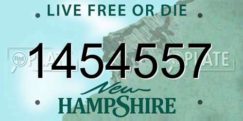 1454557 New Hampshire License Plate