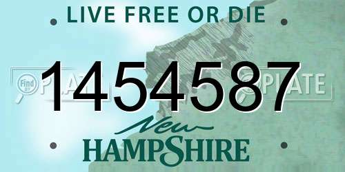 1454587 New Hampshire License Plate