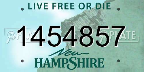 1454857 New Hampshire License Plate