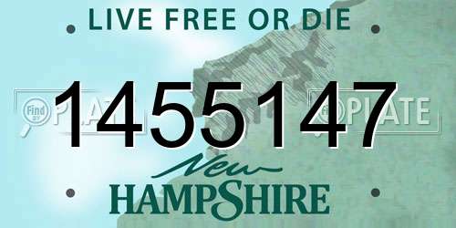 1455147 New Hampshire License Plate