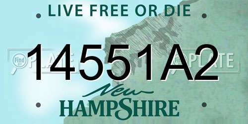 14551A2 New Hampshire License Plate