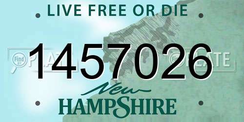 1457026 New Hampshire License Plate