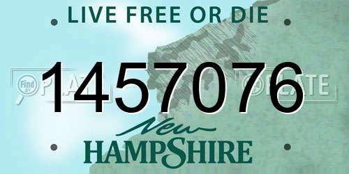 1457076 New Hampshire License Plate