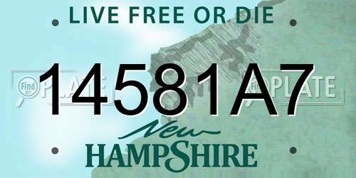 14581A7 New Hampshire License Plate