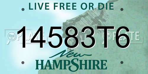 14583T6 New Hampshire License Plate