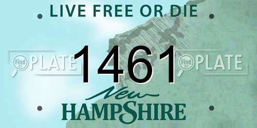 1461 New Hampshire License Plate