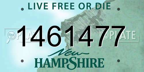 1461477 New Hampshire License Plate