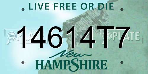 14614T7 New Hampshire License Plate