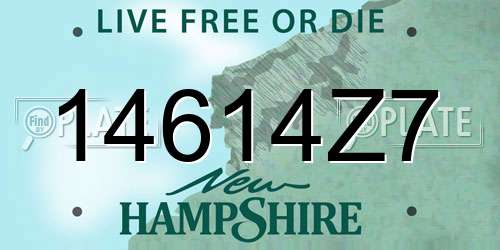 14614Z7 New Hampshire License Plate