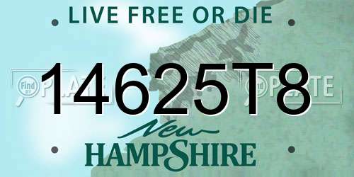 14625T8 New Hampshire License Plate