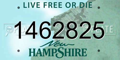1462825 New Hampshire License Plate