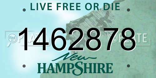 1462878 New Hampshire License Plate