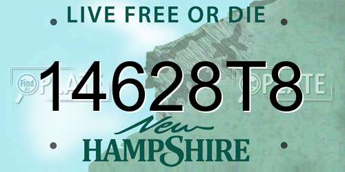 14628T8 New Hampshire License Plate