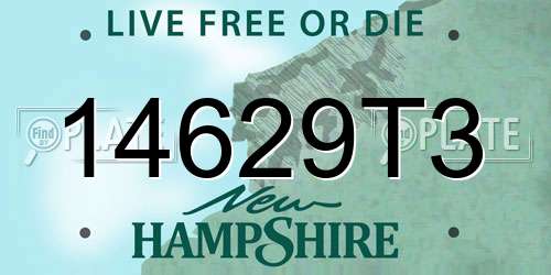 14629T3 New Hampshire License Plate