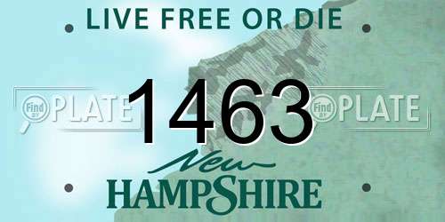 1463 New Hampshire License Plate