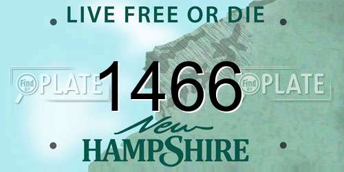 1466 New Hampshire License Plate