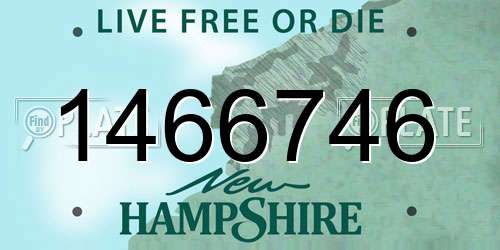 1466746 New Hampshire License Plate