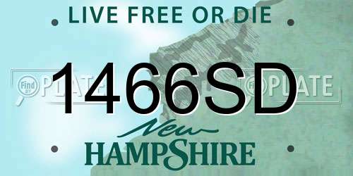 1466SD New Hampshire License Plate