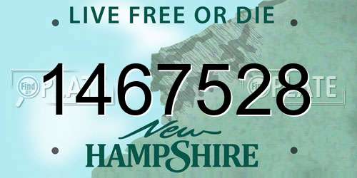 1467528 New Hampshire License Plate
