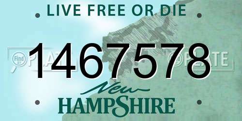 1467578 New Hampshire License Plate