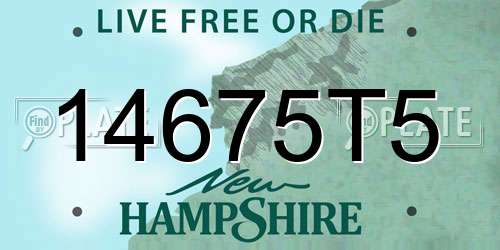 14675T5 New Hampshire License Plate