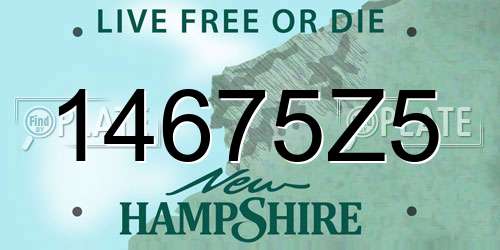 14675Z5 New Hampshire License Plate