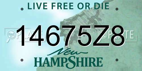 14675Z8 New Hampshire License Plate