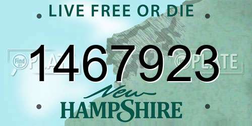 1467923 New Hampshire License Plate