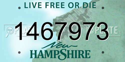 1467973 New Hampshire License Plate