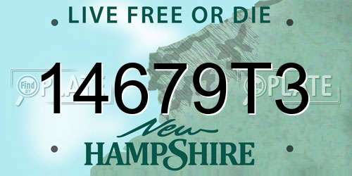14679T3 New Hampshire License Plate