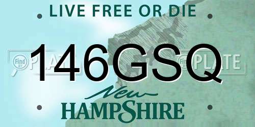 146GSQ New Hampshire License Plate