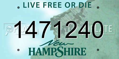 1471240 New Hampshire License Plate
