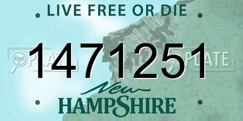 1471251 New Hampshire License Plate