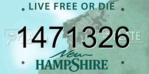1471326 New Hampshire License Plate
