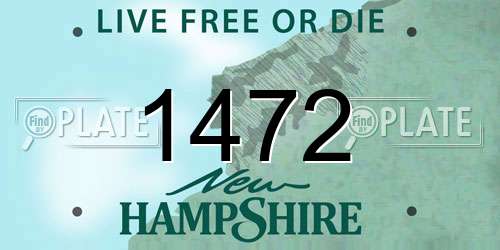 1472 New Hampshire License Plate